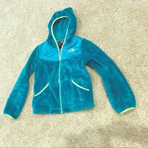 North Face girls fleece zip up jacket with hood